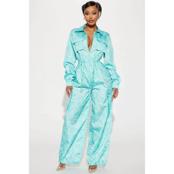 Fashion Nova Everywhere I See Your Face Jumpsuit - Mint - Picture 6 of 6